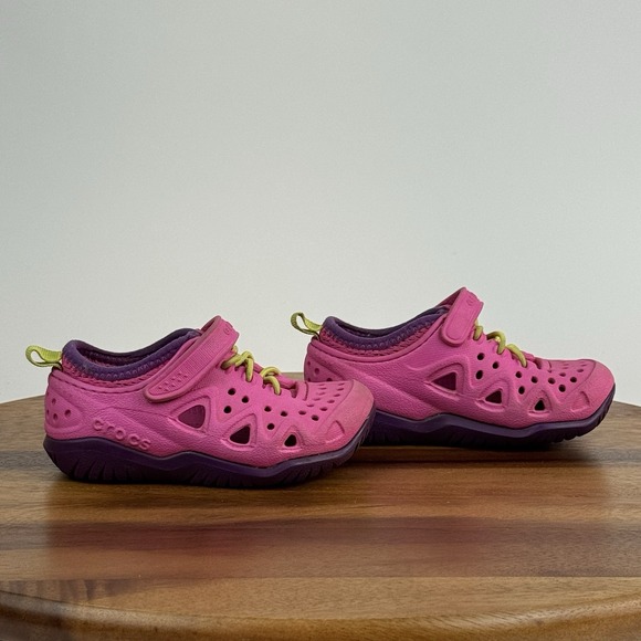 Little Kids Girls Crocs Swiftwater Play Pink‎ Outdoor Walking Water Shoes Size 7 - Picture 1 of 8